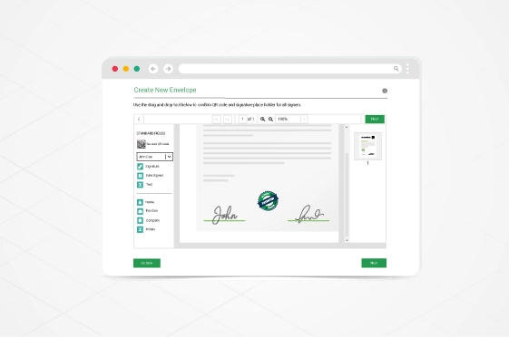 Digital document signing interface Digital document signing interface