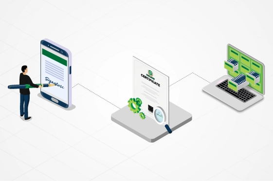 Digital certificate signing process Digital certificate signing process